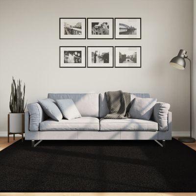 vidaXL Koberec HUARTE s krátkym vlakom umývateľný čierny 200x200 cm