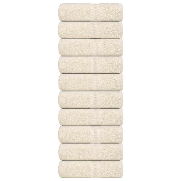 vidaXL Uteráky pre hostí FROGN 10 ks krémové 30x50 cm 360 g/m²