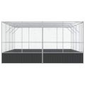 vidaXL Voliéra strieborná 418x414x212 cm oceľ