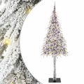 vidaXL Vianočný stromček s 300 LED-i Biela 210 cm PE a oceľ