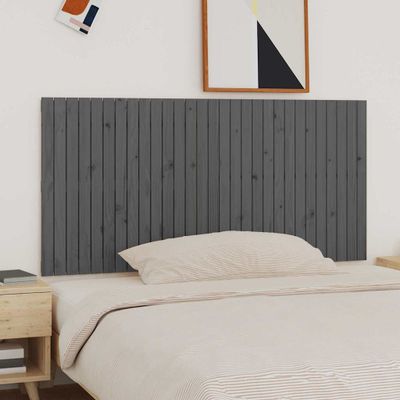 vidaXL Nástenné čelo postele sivé 185x3x90 cm masívna borovica