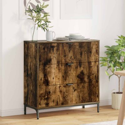 vidaXL Servírovacia skriňa so zásuvkou Dymová dub 79,5 x 33 x 82 cm