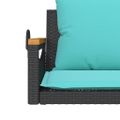 vidaXL Hojdacia lavica s vankúšmi čierna 109x62x40 cm polyratan