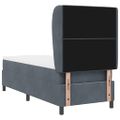 vidaXL Posteľ s pružinovým rámom Tmavo šedá 200 x 80 cm Zamat