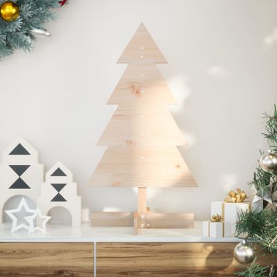 vidaXL Drevený vianočný stromček na dekoráciu 80 cm masívna borovica