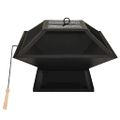 vidaXL 2 v 1 ohnisko s grilom a kutáčom 46,5x46,5x37 cm oceľ