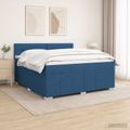 vidaXL LED boxspring posteľ s matracom Modrá 140 x 190 cm Látka