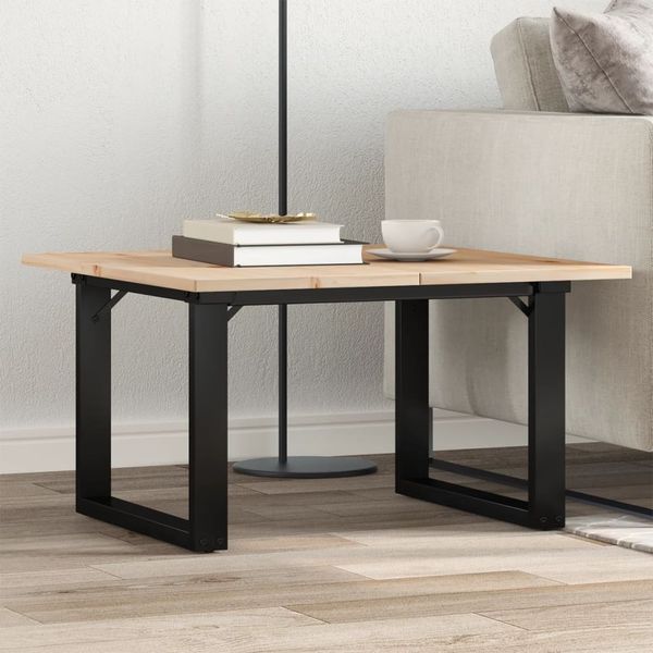 vidaXL Konferenčný stolík v tvare O 70x70x40 cm borovica a oceľ