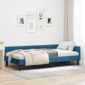 vidaXL Rohový rám postele s čelnou doskou Modrá 80 cm x 200 cm Zamat