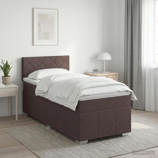 vidaXL Posteľ boxspring s matracom Tmavohnedá 100 x 200 cm Látka