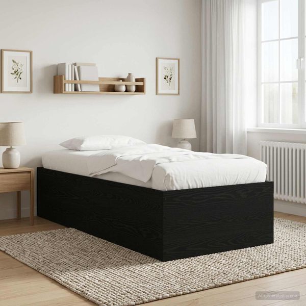 vidaXL Rám postele na podlahe Čierny dub 80 x 200 cm Kompozitné drevo