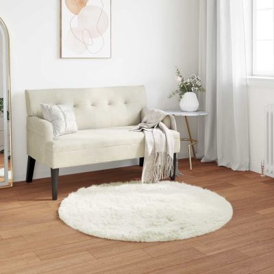vidaXL Koberec z umelého ovčieho kožucha TAFALLA Biela Ø 80 cm