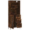 vidaXL Vysoká skrinka dymový dub 69,5x34x180 cm spracované drevo