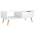 vidaXL Konferenčný stolík, lesklý biely 100x49,5x43cm kompozitné drevo