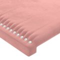 vidaXL Čelo postele s LED ružové 180x5x118/128 cm zamat