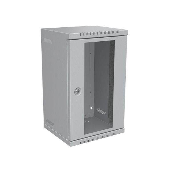 Nástenný rozvádzač 10" 9U RAL 7035 sklenené dvere LC-10-9-11-G
