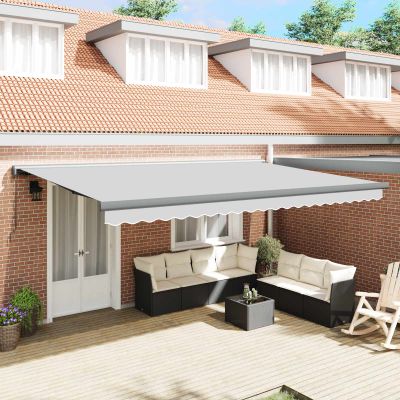 vidaXL Manuálny výsuvný slnečník 400x300 cm Šedý (nie je na predaj jednotlivě)