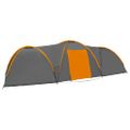 vidaXL Kempingový iglu stan 650x240x190 cm pre 8 osôb, sivo oranžový