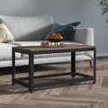 vidaXL Konferenčný stolík sivý a čierny 90x45x45 cm MDF a železo
