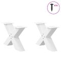 vidaXL Nohy konferenčného stolíka v tvare X, 2 ks, biele, 50 x (30-31) cm, oceľové