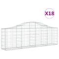 vidaXL Oblúkový gabionový kôš 18 ks 200x30x60/80 cm pozinkované železo