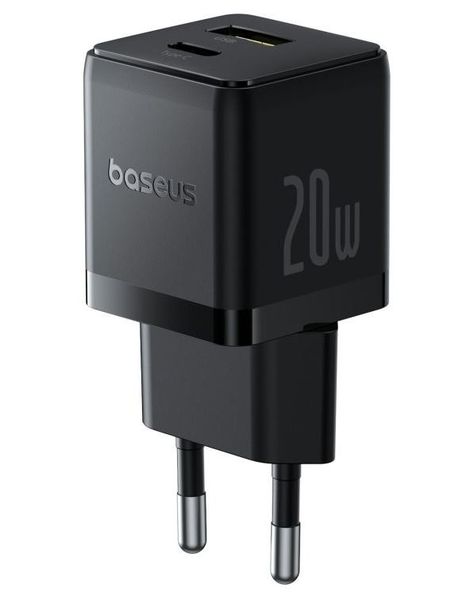Baseus Rýchlonabíjačka do siete Palm 20W 1xUSB-A 1xUSB-C PD QC 3.0 čierna