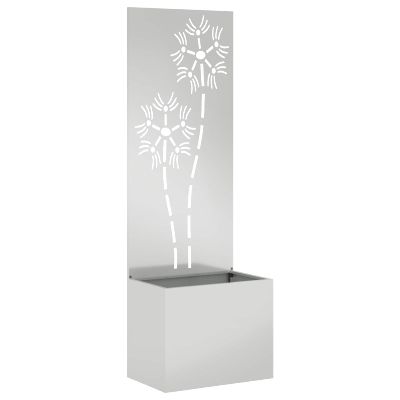 vidaXL Záhradná clona na súkromie Kvetinový Strieborná 50 x 150 cm