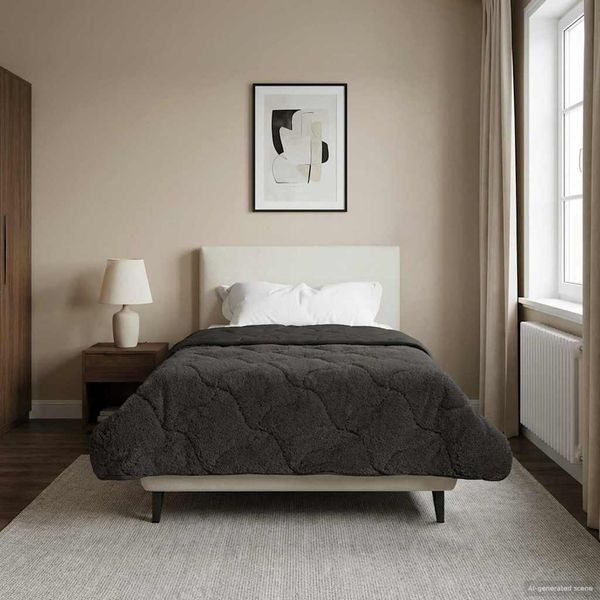 vidaXL Zimný prehoz Antracit 140 x 220 cm Mikrofáza a Teddy fleece