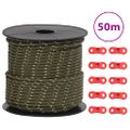 vidaXL Stanové lano s reflexnými pásikmi a napinákmi 50 m 4 mm