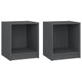 vidaXL Nočné stolíky 2 ks sivé 35,5x33,5x41,5 cm borovicový masív