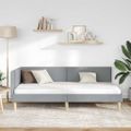 vidaXL Rohový rám postele s čelnou doskou Svetlosivá 80 cm x 200 cm