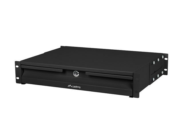 19'' 2U 360MM čierna skriňová zásuvka lanberg (2u/483x360mm nosnosť do 90KG, 4bodová montáž)