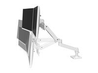 Montážna sada (dvojité priame rameno) - pre 2 LCD displeje - hliník - biela - veľkosť obrazovky: až 27" - upevniteľné na stôl