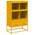 vidaXL Vysoká skrinka horčicovožltá 68x39x111,5 cm oceľ