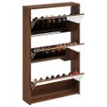 vidaXL Botník so zrkadlom 3-poschodový hnedý dub 63x17x102,5 cm
