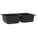 vidaXL Kuchynský drez Quartz a živica 76 x 48 x 30 cm Čierna