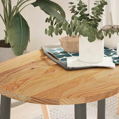 vidaXL Stolová doska bledohnedá 100x50x2 cm dubový masív oválny