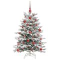vidaXL Umelý Sklápací Vianočný Stromček Biela 120 cm PE a PVC