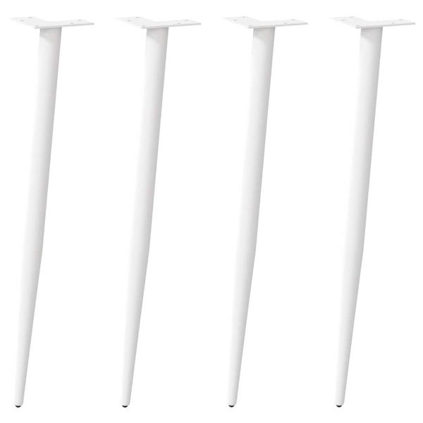 vidaXL Nohy ku konzolovému stolu, kužeľovitý tvar, 4 ks, biele, 72-73 cm, oceľové