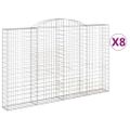 vidaXL Oblúkové gabiónové koše 8ks 300x30x180/200cm pozinkované železo