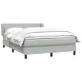 vidaXL Box Spring Posteľ s matracom Svetlosivá 160x220 cm Zamat