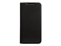Puzdro s klopou pre mobilný telefón - polyuretán (PU), plast - čierna - pre Samsung Galaxy A14