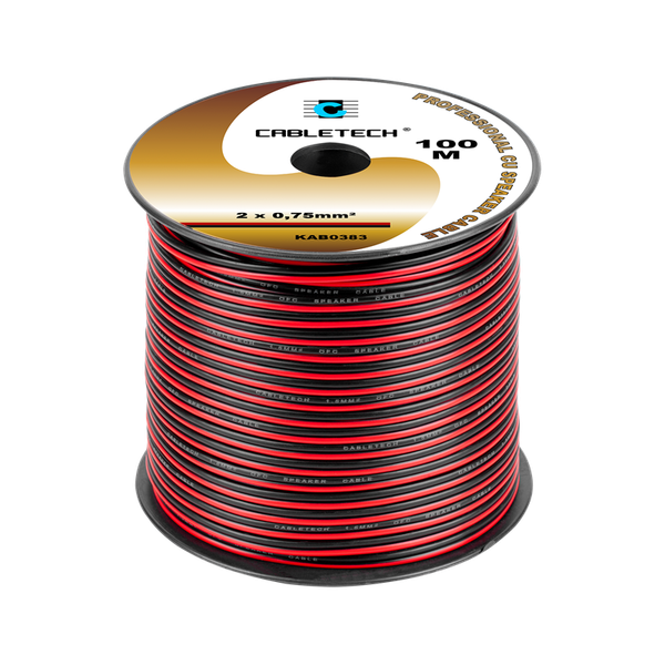 Kábel dvojlinka Cabletech KAB0383 2x 0,75 mm čierne-červené CU