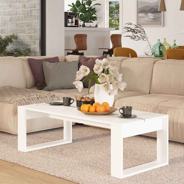 vidaXL Konferenčný stolík, biely 110x50x35 cm, kompozitné drevo