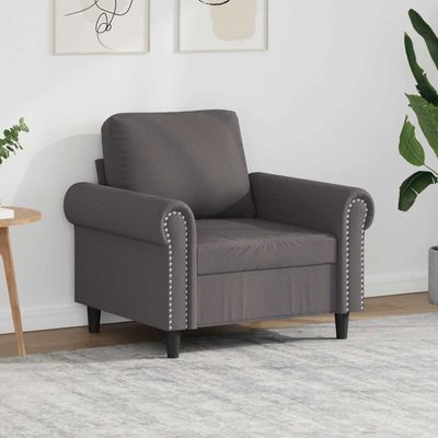 vidaXL Kreslo sivé 60 cm umelá koža