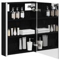 vidaXL Kúpeľňová zrkadlová skrinka Čierny dub 43 x 11,5 x 60,5 cm