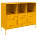 vidaXL Komoda horčicovožltá 100,5x39x79 cm oceľ