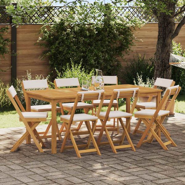 vidaXL Záhradné bistro stoličky 8 pcs Krémovo biela 40 x 53 x 80 cm