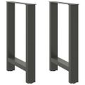 vidaXL Nohy k jedálenskému stolu, antracitové, 2 ks, 60 x (72-73) cm, oceľové