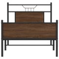 vidaXL Posteľný rám bez matraca hnedý dub 75x190 cm kompozitné drevo
